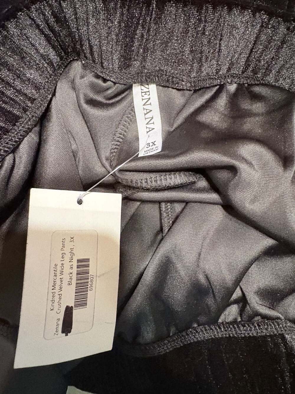 Zenana Kindred Mercantile Crushed Velvet Wide Leg Pants 3X NWT - Picture 7 of 8